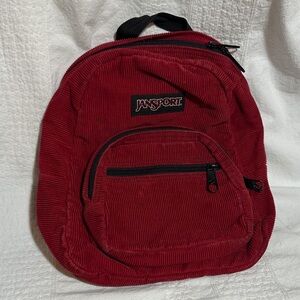 JanSport Burgundy Corduroy Backpack